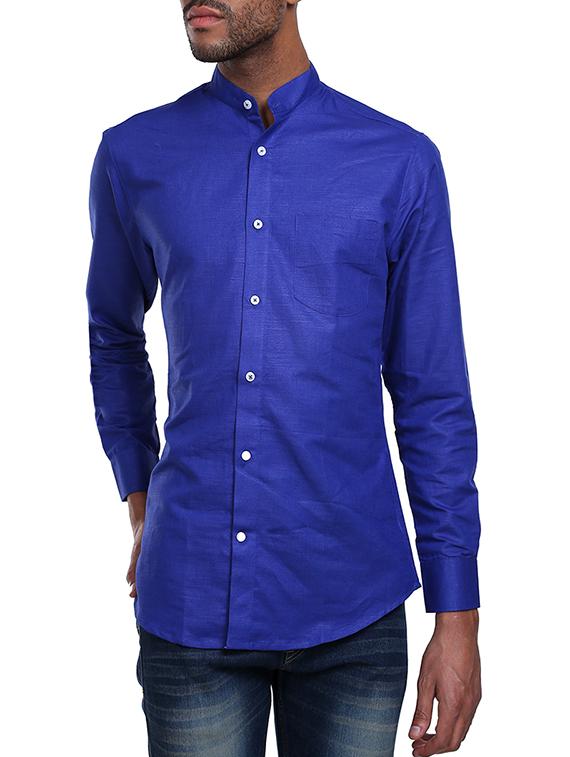 blue cotton casual shirt - 14797730 - Zoom Image - 1