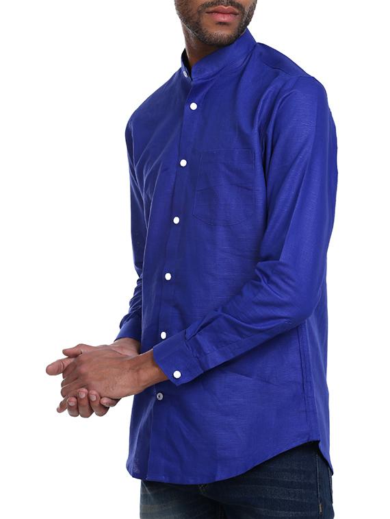 blue cotton casual shirt - 14797730 - Zoom Image - 2