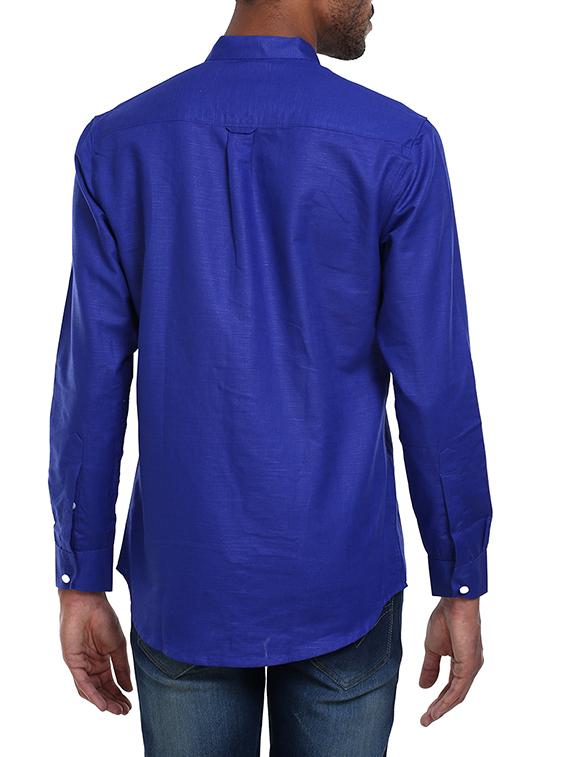 blue cotton casual shirt - 14797730 - Zoom Image - 3