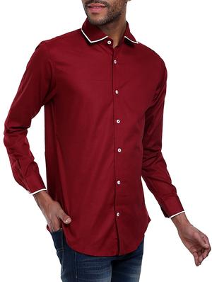 red cotton casual shirt - 14797733 - Standard Image - 2
