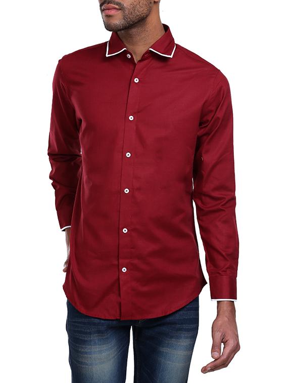 red cotton casual shirt - 14797733 - Zoom Image - 1