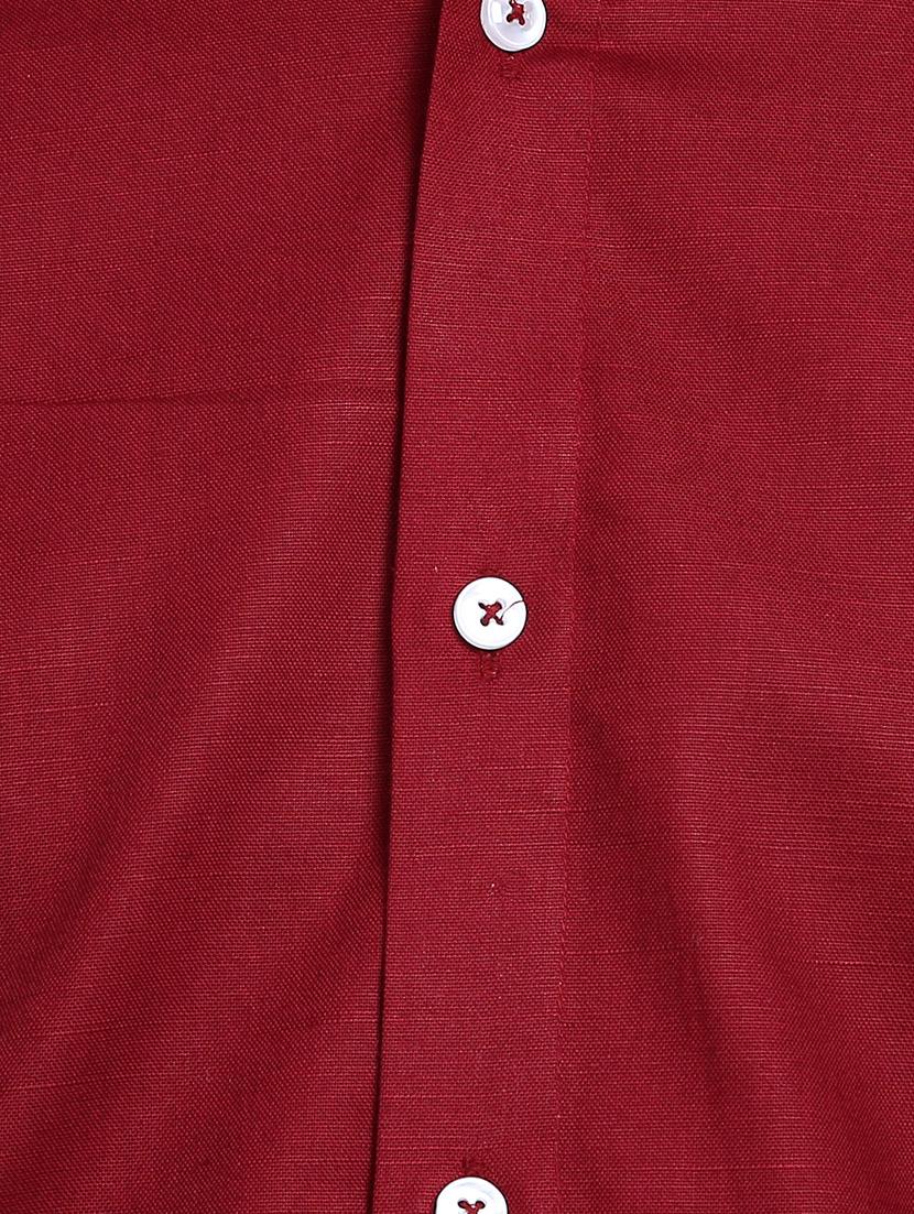 red cotton casual shirt - 14797733 - Zoom Image - 4