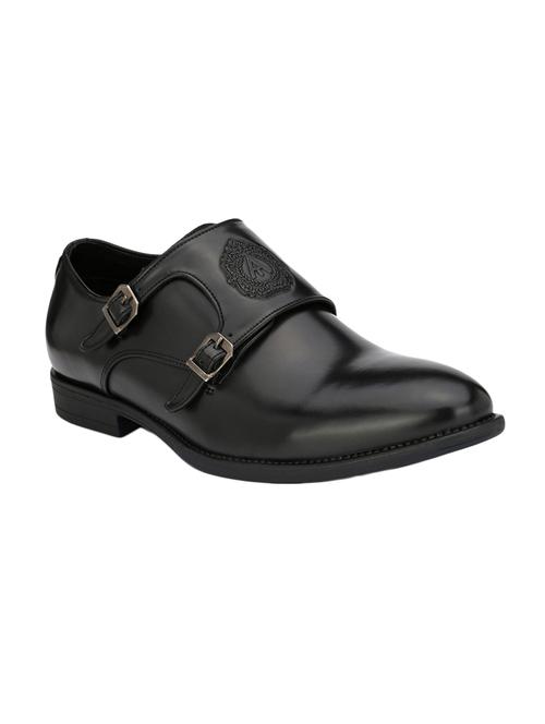 black leatherette slip on monk strap - 14797834 - Standard Image - 1
