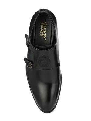 black leatherette slip on monk strap - 14797834 - Standard Image - 4