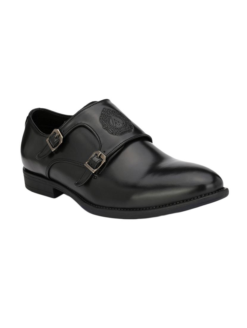 black leatherette slip on monk strap - 14797834 - Zoom Image - 1