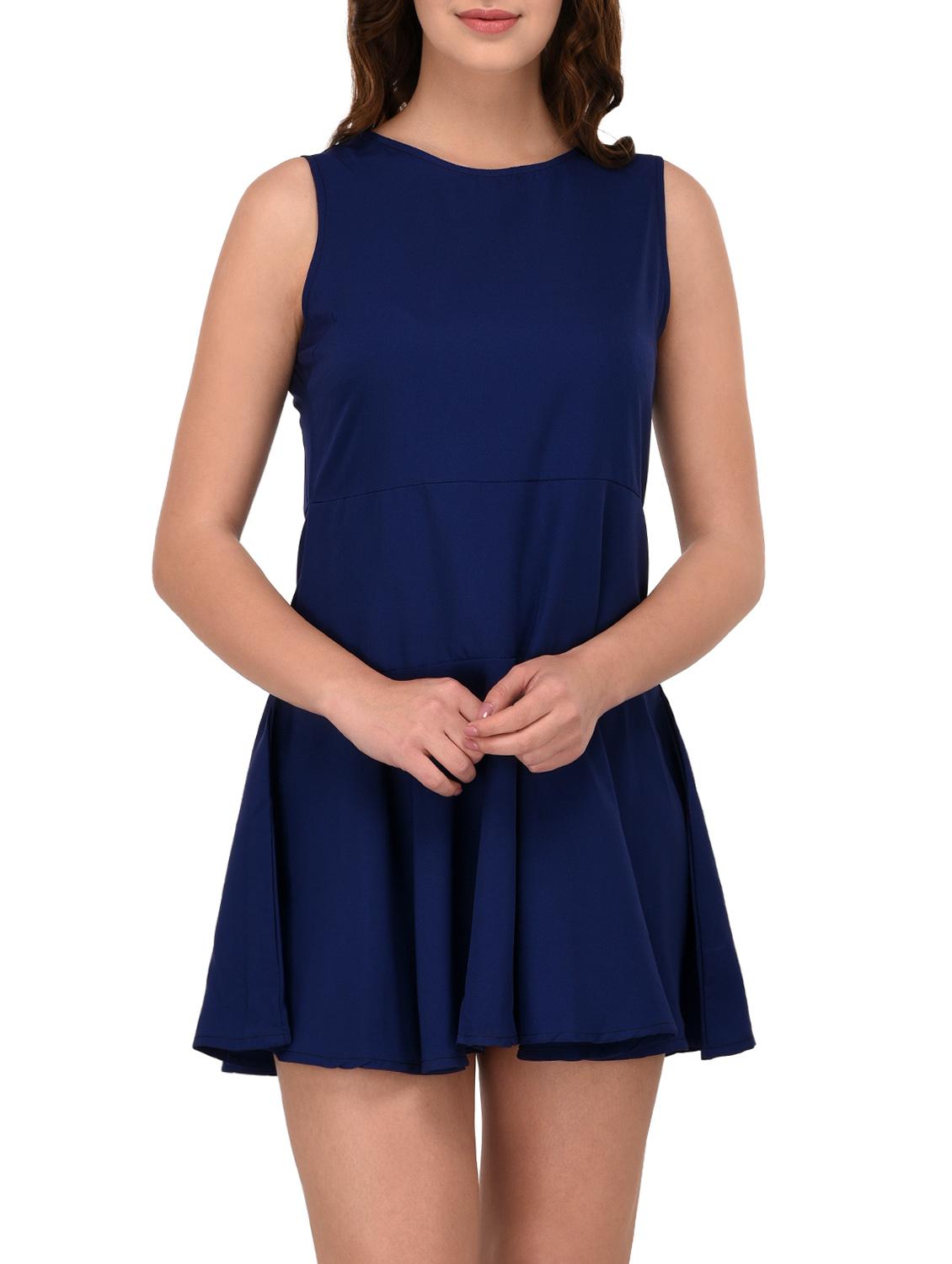 navy blue fit & flare dress - 14800066 - Zoom Image - 2