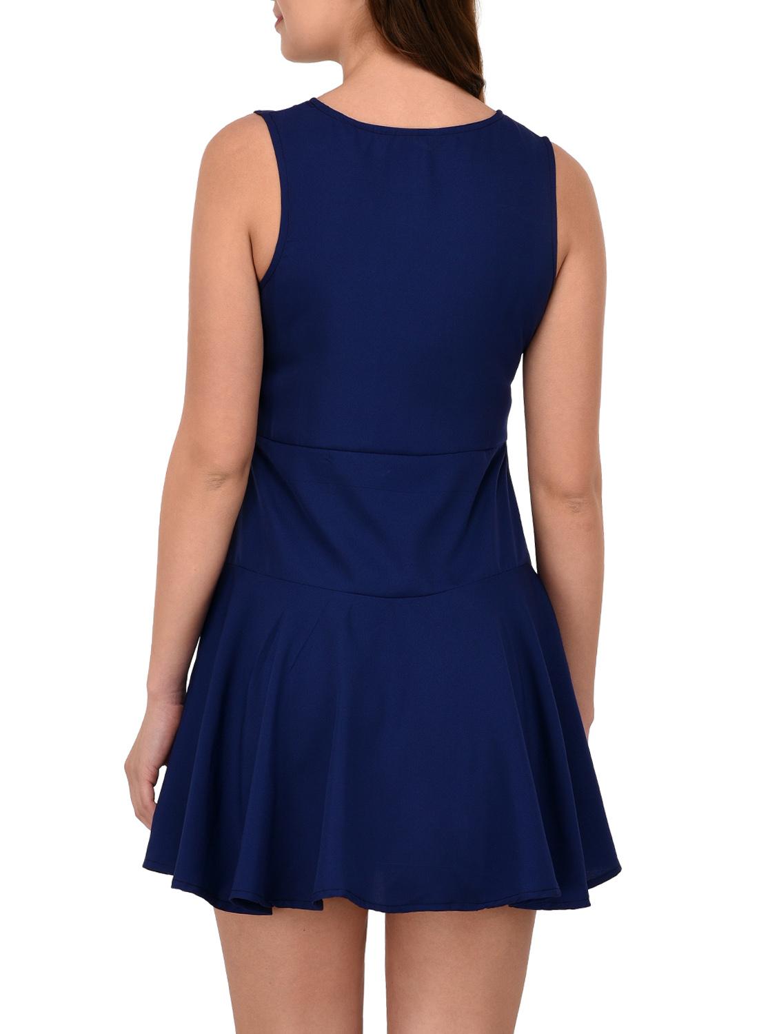 navy blue fit & flare dress - 14800066 - Zoom Image - 4