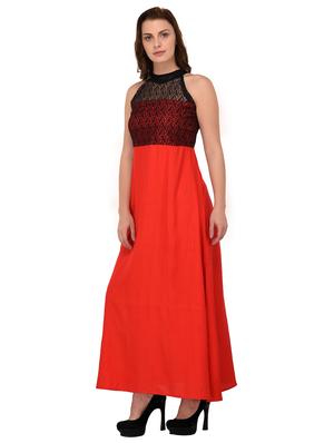 red rayon maxi dress - 14800071 - Standard Image - 2