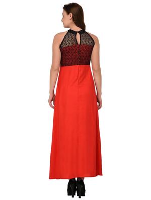 red rayon maxi dress - 14800071 - Standard Image - 3