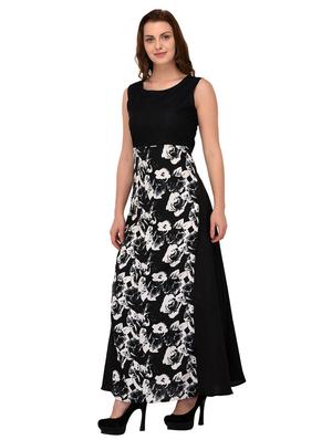 black poly crepe maxi dress - 14800077 - Standard Image - 2