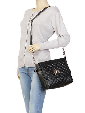black leatherette regular sling bag - 14800750 - Standard Image - 4