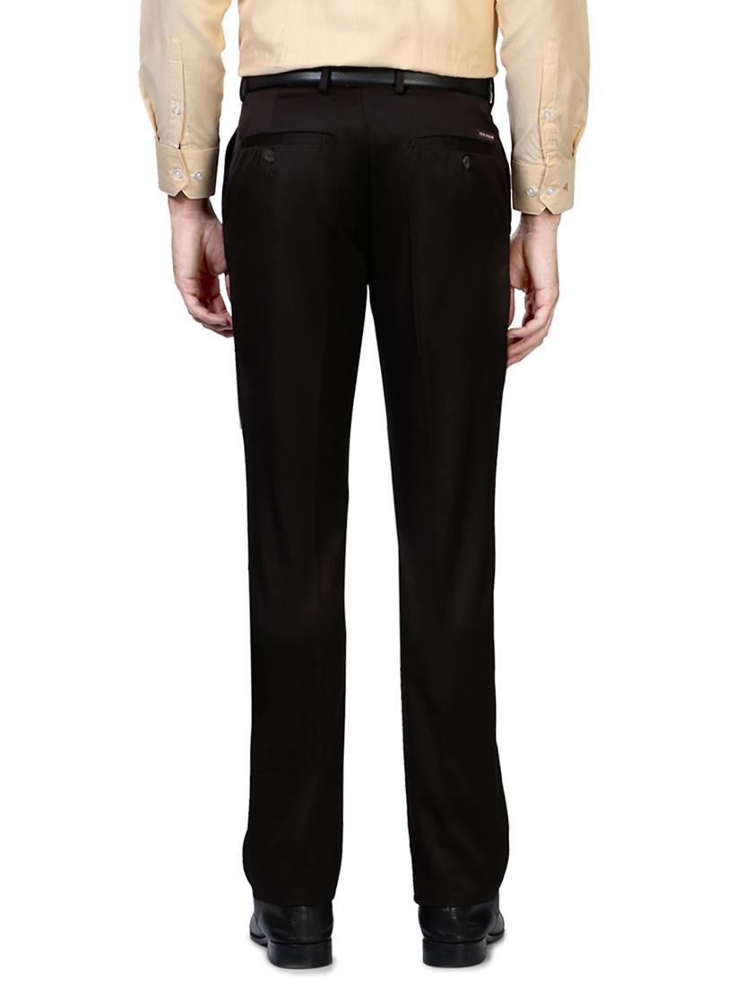 brown cotton blend flat front formal trouser - 14801694 - Zoom Image - 2