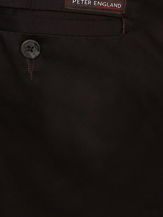 brown cotton blend flat front formal trouser - 14801694 - Zoom Image - 3