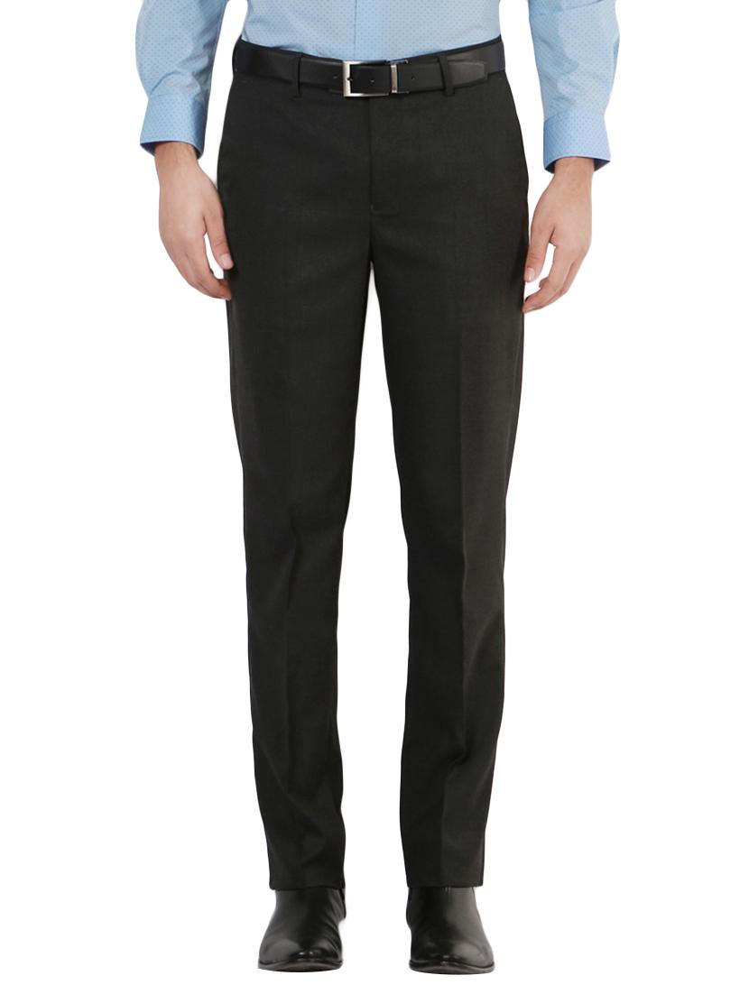 grey polyester blend flat front formal trouser - 14801704 - Zoom Image - 1