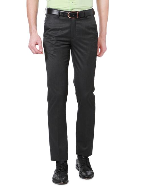 grey polyester blend flat front formal trouser - 14801720 - Standard Image - 1