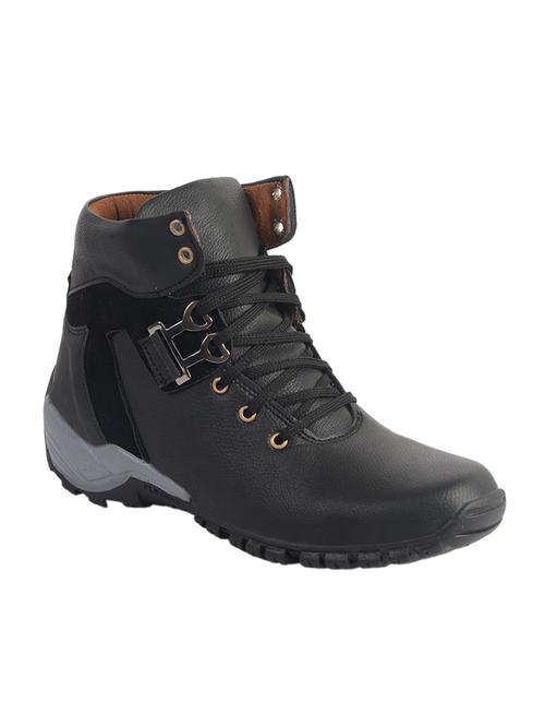 black leatherette High ankle boots - 14804814 - Standard Image - 1
