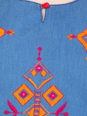 blue denim straight kurta - 14804928 - Standard Image - 4