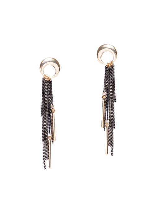 black metal drop earrings - 14805093 - Very Small Image - 1