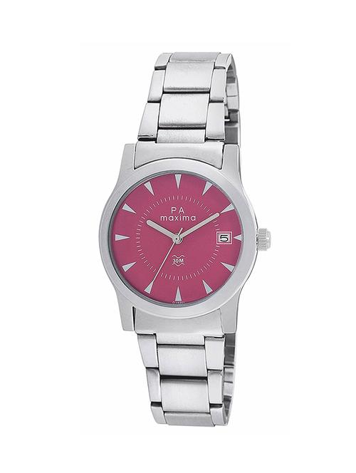 maxima pink dial watch for women - o-46761cmli - 14805525 - Standard Image - 1