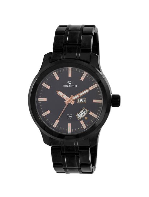 maxima black dial watch for men - 47206cmgb - 14805619 - Standard Image - 1