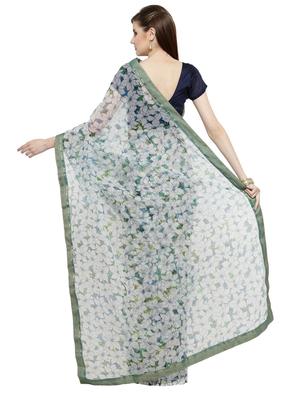 grey georgette printed saree with blouse - 14807139 - Standard Image - 2
