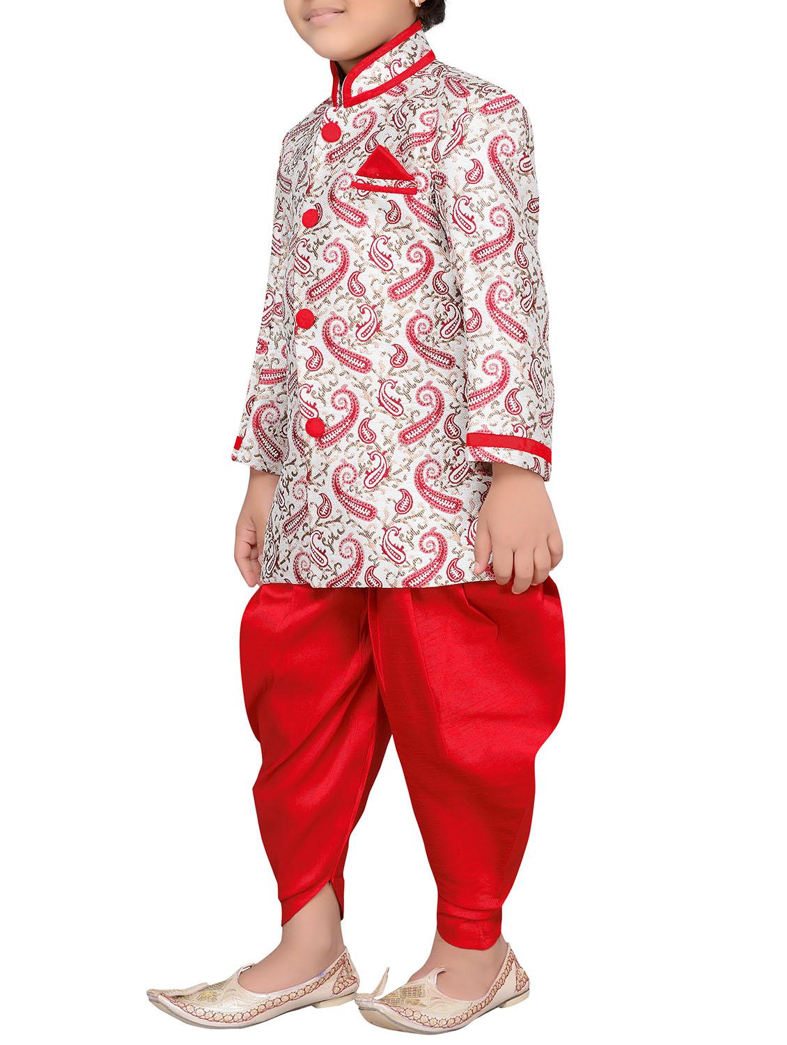 red jute kurta set - 14808684 - Zoom Image - 2