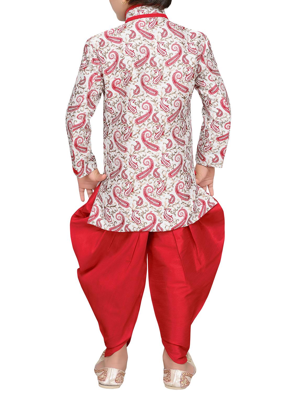 red jute kurta set - 14808684 - Zoom Image - 3