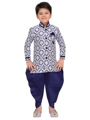 blue jute sherwani set - 14808686 - Standard Image - 4