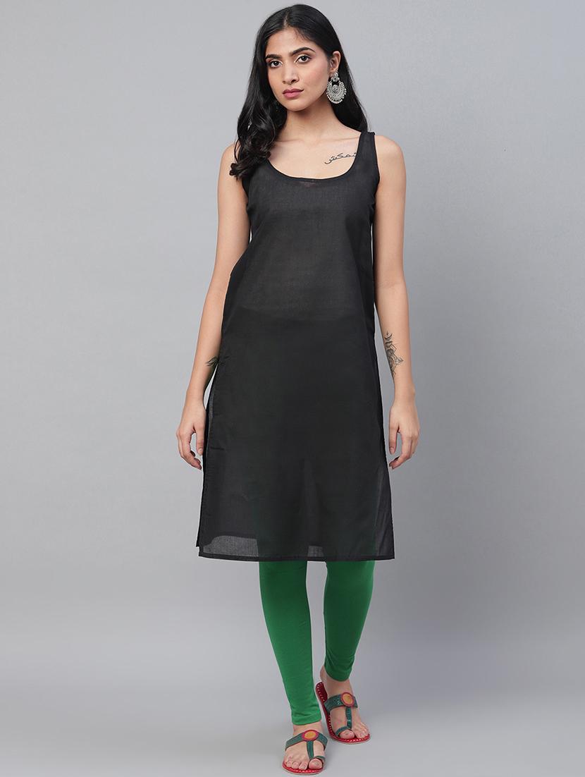 ada hand-embroidered black georgette chikankari straight kurta - 14810669 - Zoom Image - 2