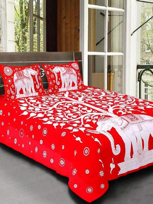 Cotton Jaipuri Printed King Size Bed Sheet with 2 Pillow Covers - 14813430 - Standard Image - 1
