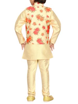 yellow silk kurta set - 14813680 - Standard Image - 3