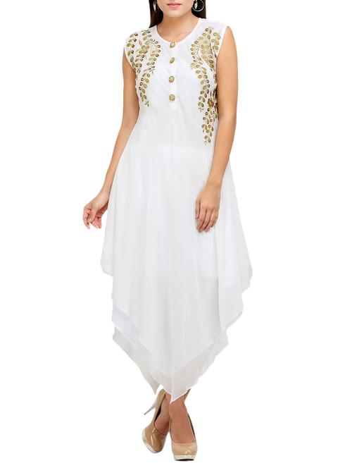 white asymmetric dress - 14813832 - Standard Image - 1