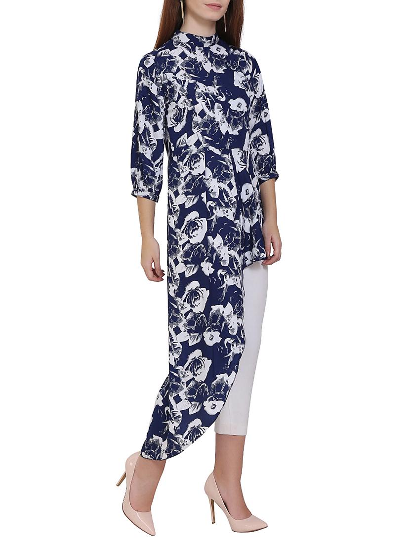 mock neckline asymmetric tunic - 14815018 - Zoom Image - 2