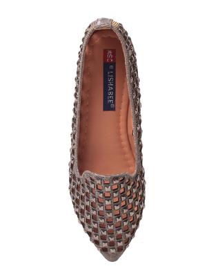 grey faux leather slip on ballerina - 14815485 - Standard Image - 4
