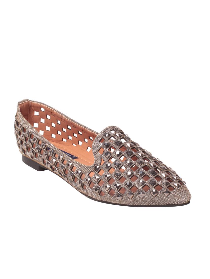 grey faux leather slip on ballerina - 14815485 - Zoom Image - 1
