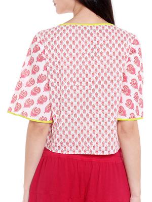 pink printed crop top - 14816230 - Standard Image - 3