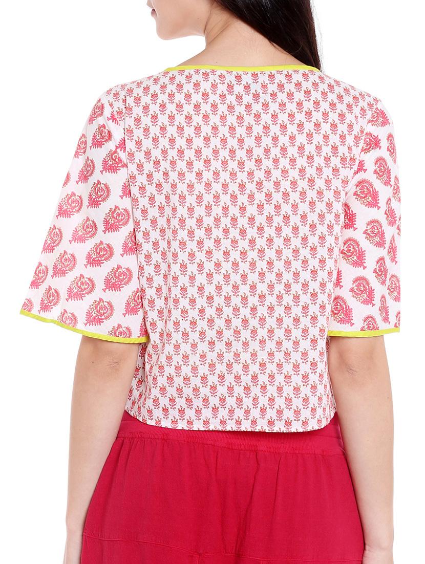 pink printed crop top - 14816230 - Zoom Image - 3