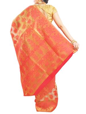 orange art silk woven saree with blouse - 14816467 - Standard Image - 2