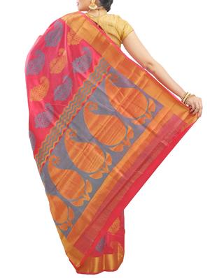 pink art silk woven saree with blouse - 14816490 - Standard Image - 2