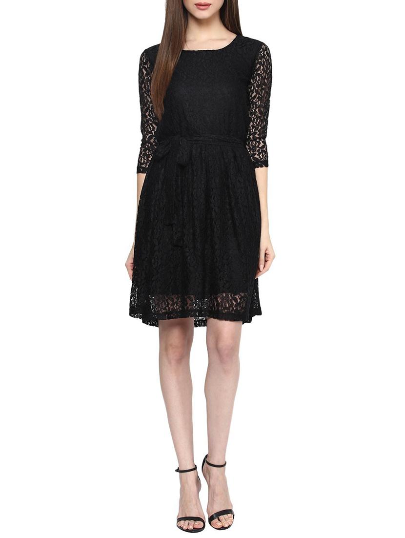 black fit and flare dress - 14817040 - Zoom Image - 1