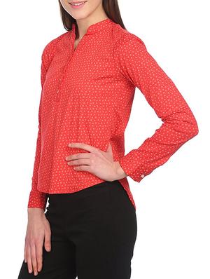 red printed casual top - 14817108 - Standard Image - 2