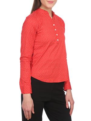 red printed casual top - 14817108 - Standard Image - 3