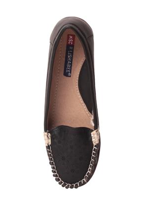 black faux leather slip on loafers - 14817472 - Standard Image - 4