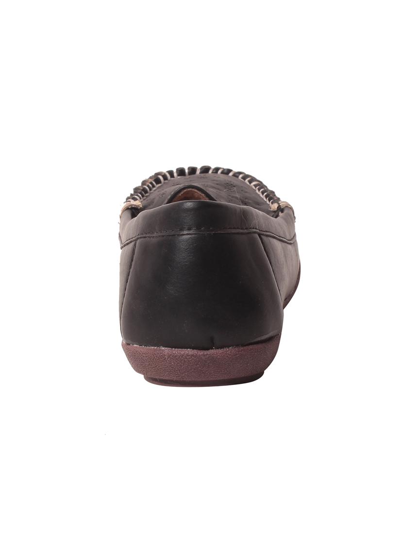 black faux leather slip on loafers - 14817472 - Zoom Image - 3