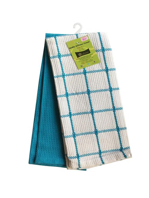 sky blue waffle kitchen towel (pack of 2), size: 15"x25" - 14821220 - Standard Image - 1