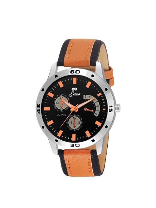 eraa black chrono pattern analog wrist watch for men - 14839026 - Standard Image - 1