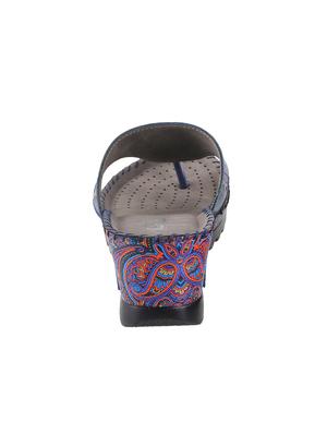 blue open thong wedge - 14841093 - Standard Image - 3