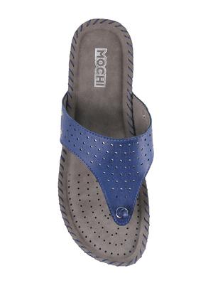 blue open thong wedge - 14841093 - Standard Image - 4