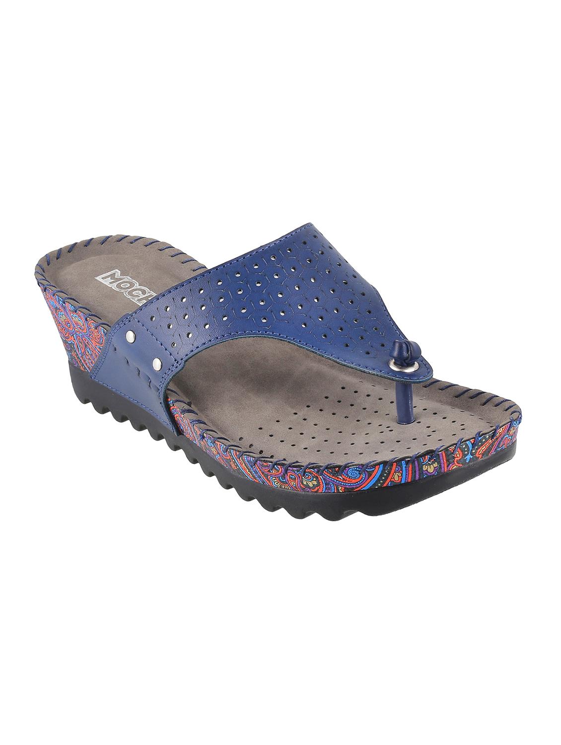 blue open thong wedge - 14841093 - Zoom Image - 1