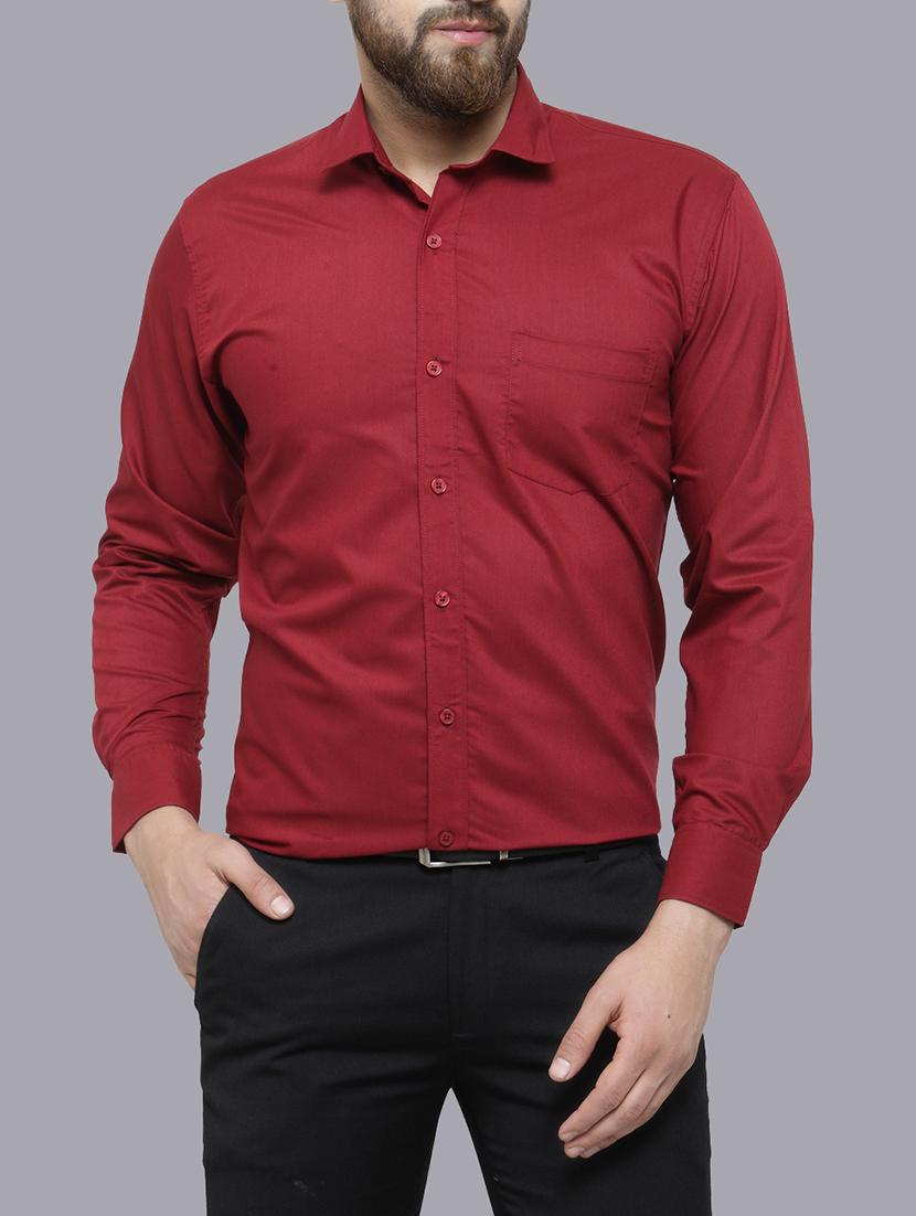 red cotton formal shirt - 14841529 - Zoom Image - 1